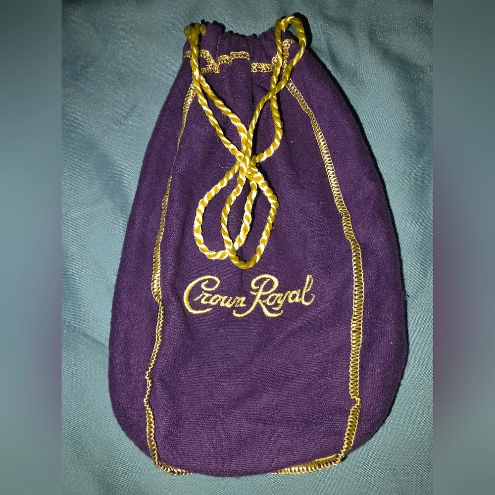 Crown Royal Blue Velvet Bag, With Gold Drawstrings